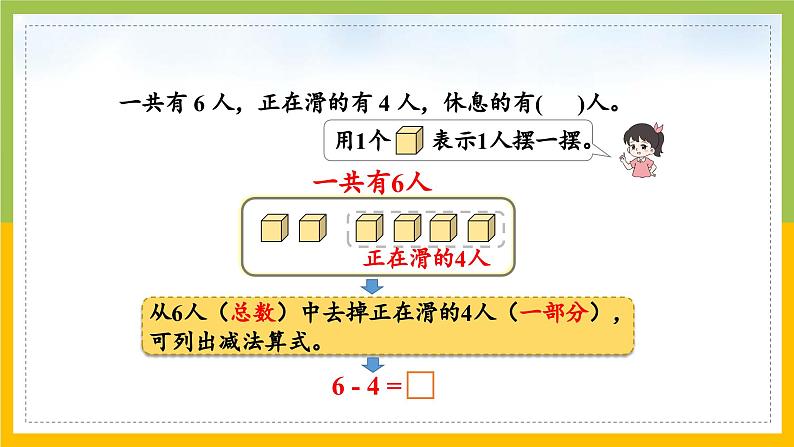 2024新苏教版一年级数学上册第二单元第三课《6~9减几的减法》课件07