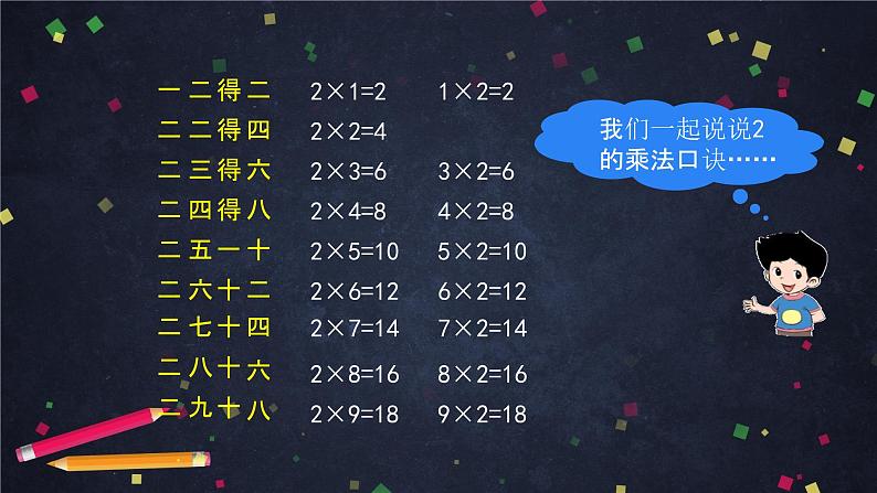 二年级【数学(北京版)】2、5的乘法口诀练习课件02