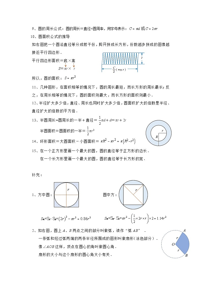 【预习衔接】第一单元圆（讲义）-2024-2025学年六年级数学上册讲练测（北师大版）02
