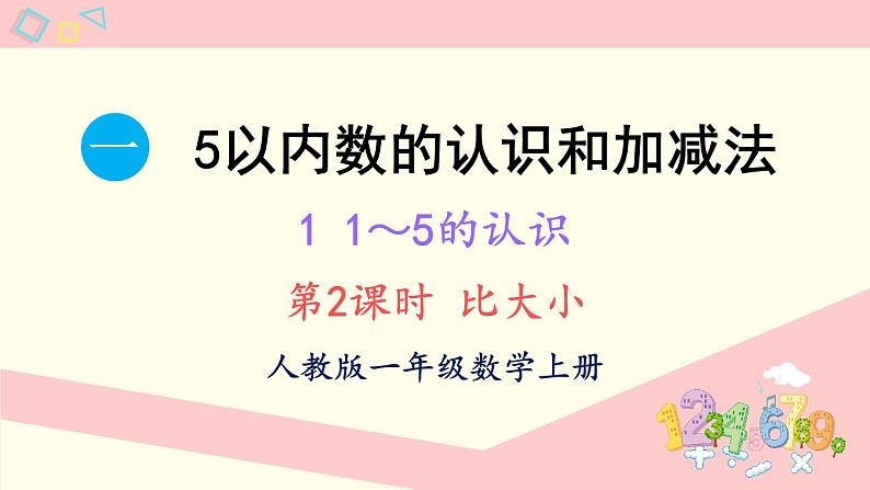 1.1 1~5的认识 第2课时 比大小（课件）-2024-2025学年一年级上册数学人教版（2024）01