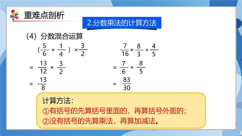 人教版数学六年级上册第1单元《分数乘法》单元复习课件08