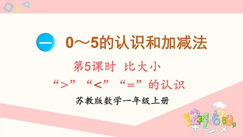 1.5 比大小（课件）-2024-2025学年一年级数学上册苏教版（2024）01