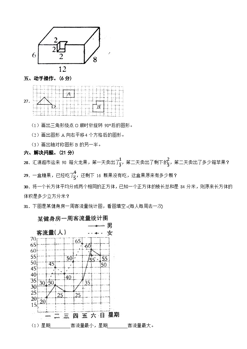 河北省衡水市深州市前磨头镇2023-2024学年五年级下学期数学7月期末试卷03