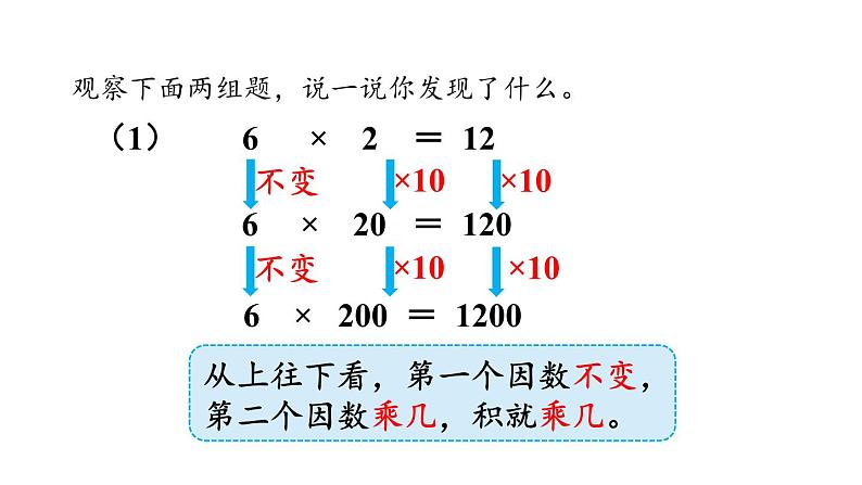 新人教版数学四年级上册4.4积的变化规律课件06