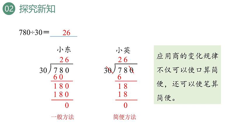 新人教版数学四年级上册6.2.11商的变化规律的应用课件06