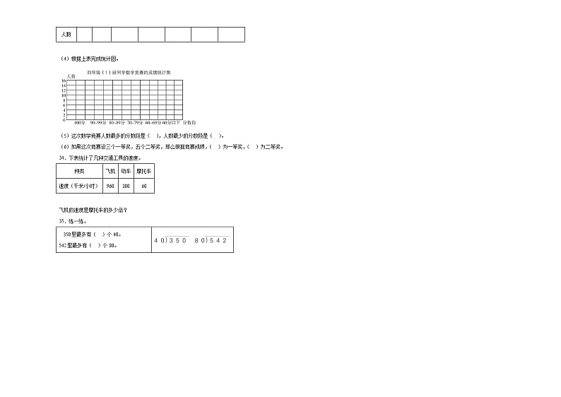 期中测试（试题）-2024-2025学年四年级上册数学苏教版03