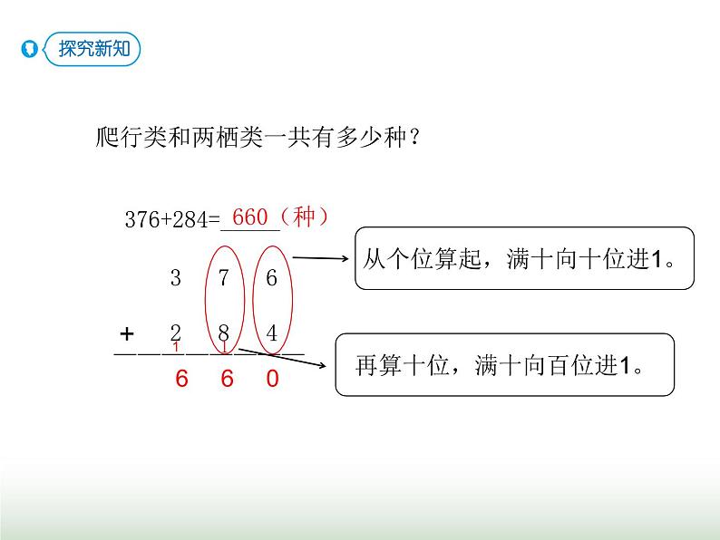 人教版三年级数学上册第四单元第二课时连续进位的三位数加法课时课件第5页