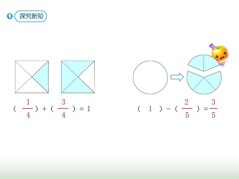 人教版三年级数学上册第八单元第五课时计算1减几分之几课时课件第4页