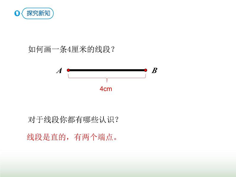 人教版四年级数学上册第三单元第一课时线段、直线、射线、角的认识课件第4页