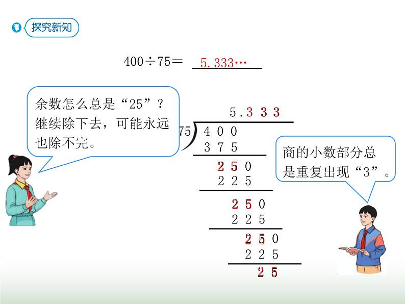 人教版五年级数学上册第3单元第6课时循环小数课件05