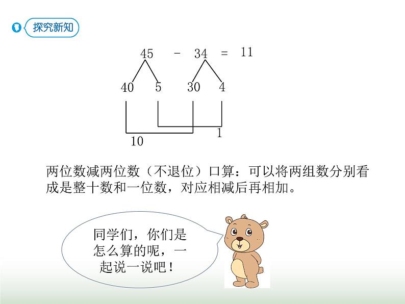 人教版三年级数学上册第二单元第二课时两位数减两位数口算课时课件第6页