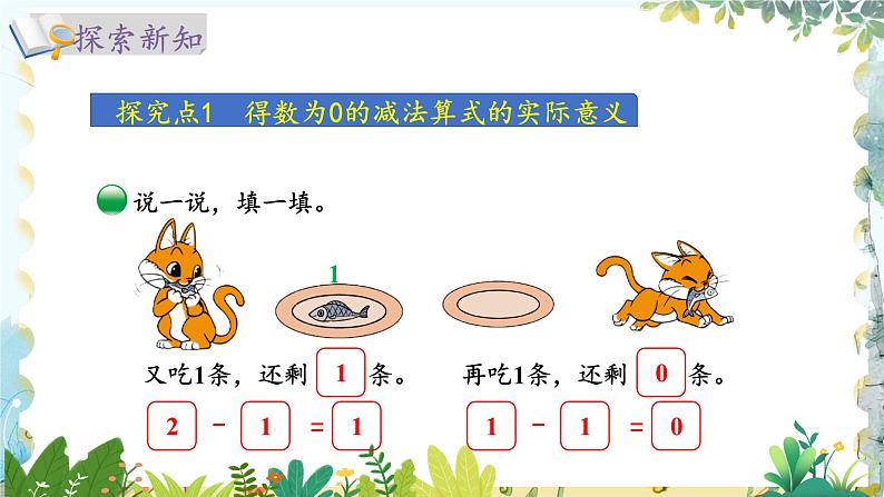 北师版（2024）数学一年级上册 第2单元 2.3 5以内数加与减 可爱的小猫 PPT课件第4页