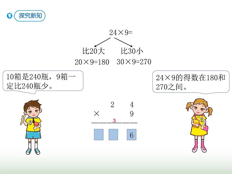 人教版三年级数学上册第六单元第五课时两、三位数乘一位数（连续进位）（课时课件）第3页