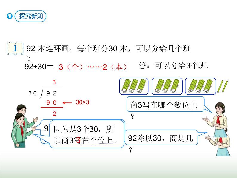 人教版四年级数学上册第六单元第二课时商是一位数的除法（用整十数除）课件06