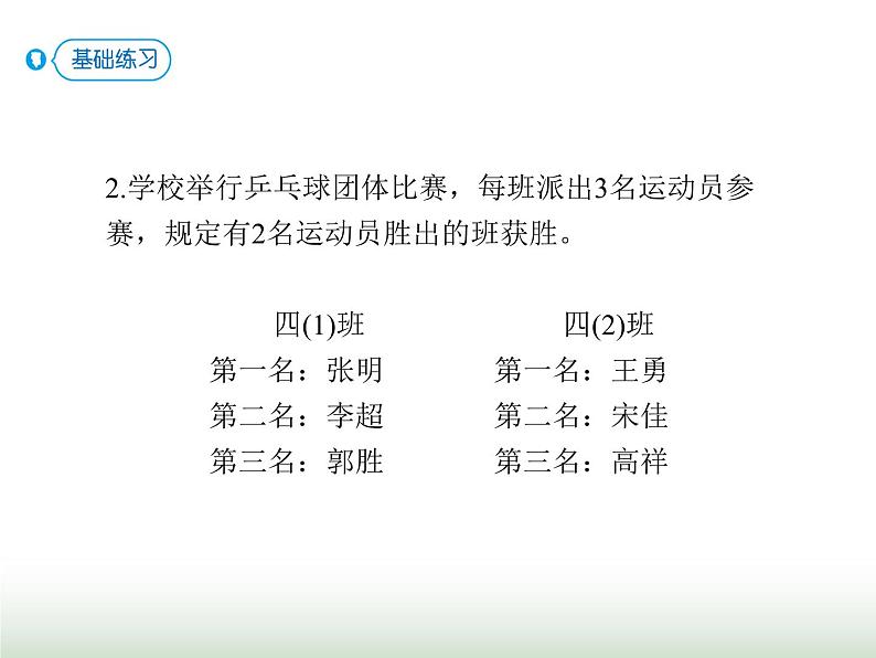 人教版四年级数学上册第八单元3对策问题（赛马）课件第8页