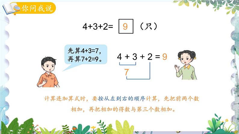 青岛版（2024）数学一年级上册 第2单元 信息窗5 连加、连减 PPT课件05