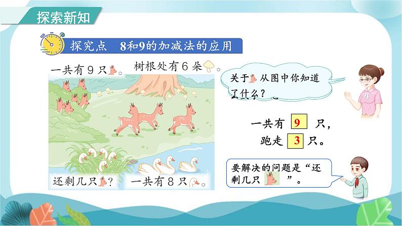 人教版（2024）数学一年级上册 第二单元 第9课时 8和9的加、减法的应用 课件第3页
