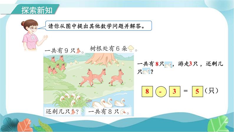 人教版（2024）数学一年级上册 第二单元 第9课时 8和9的加、减法的应用 课件第7页