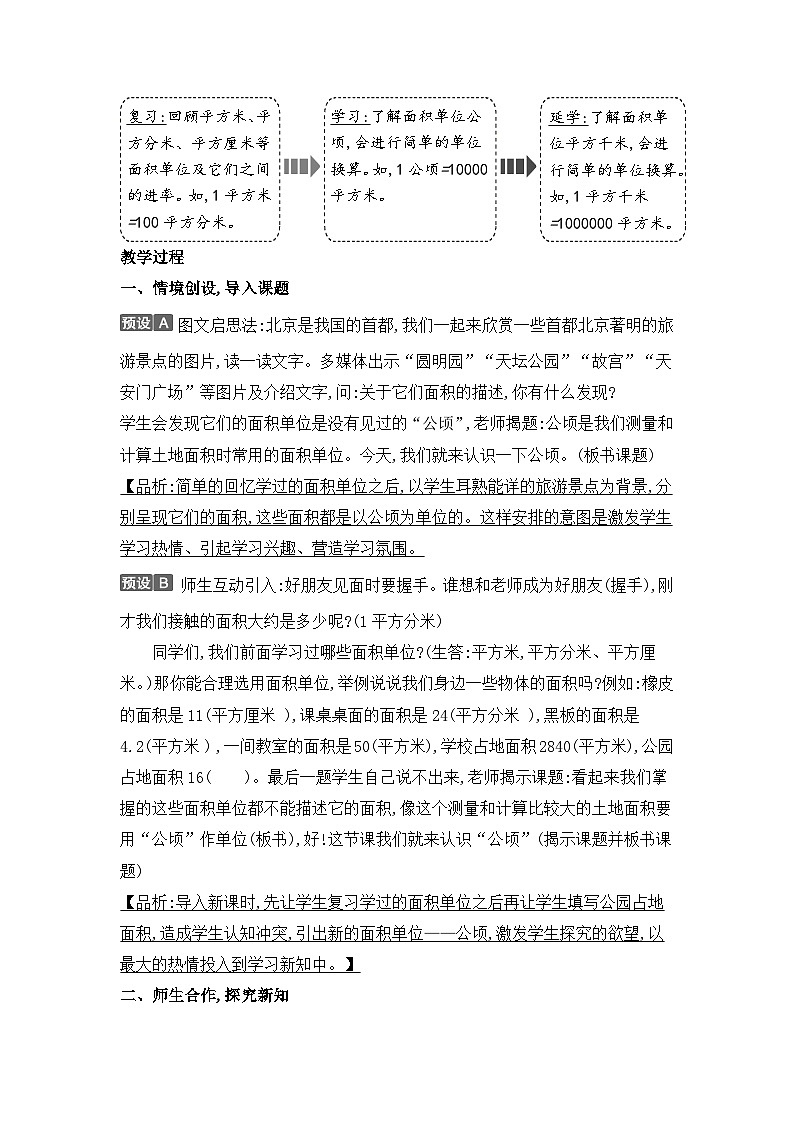人教版四年级数学上册第二单元第一课时公顷的认识教案第2页