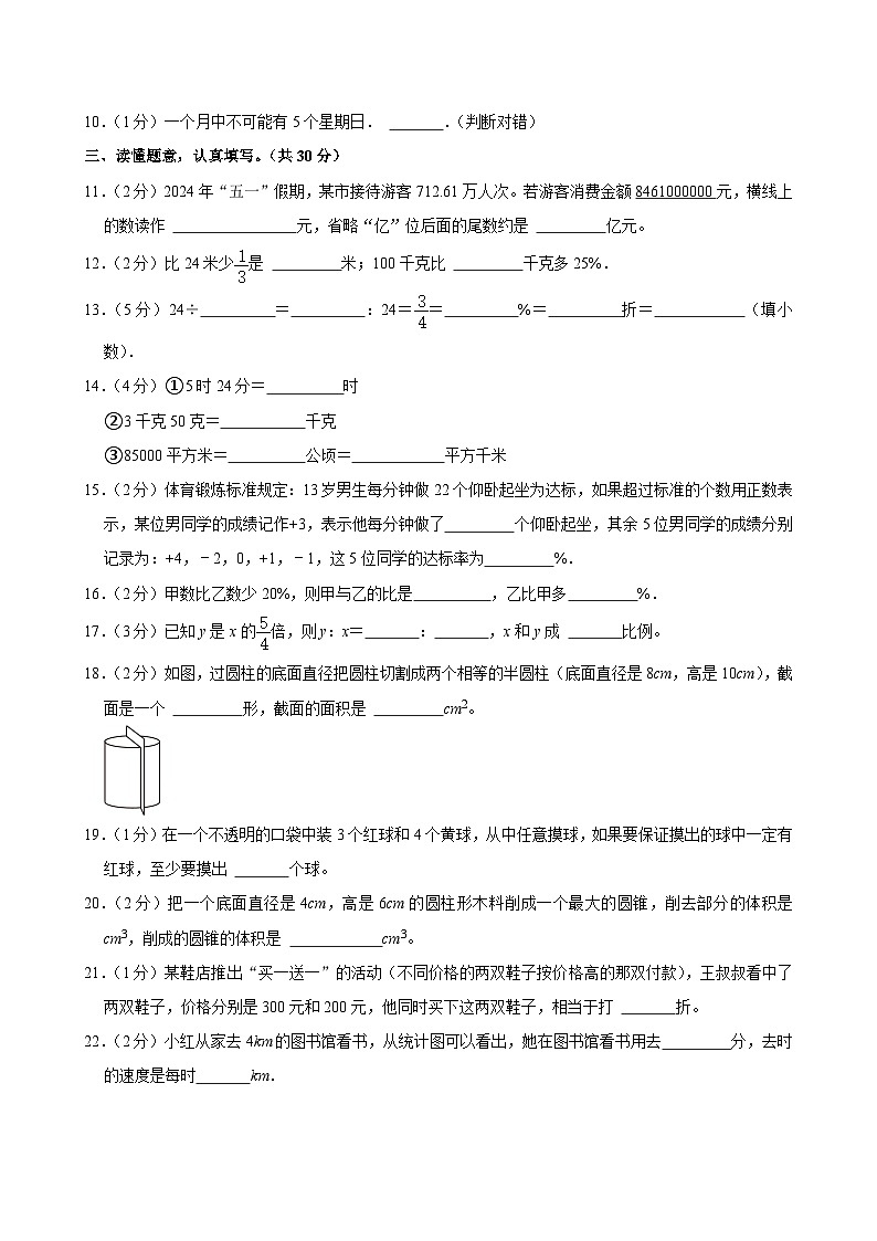2024年山东省济宁市汶上县小升初数学试卷第2页