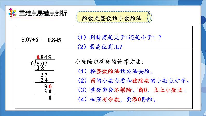 人教版小学数学五年级上册第3单元《小数除法》单元复习课件04