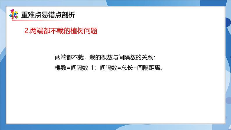 人教版小学数学五年级上册第7单元《植树问题》单元复习课件05