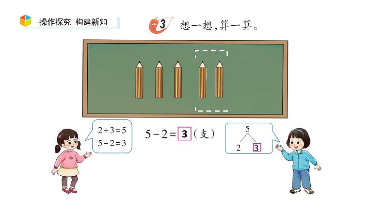 小学数学新西师版一年级上册第二单元 0~9的加减法《认识减法》第2课时教学课件（2024秋）03