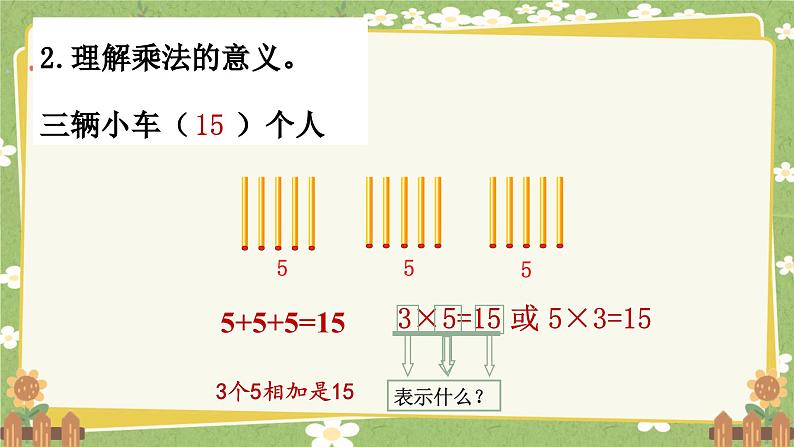 青岛版数学二年级上册 第2单元 看杂技---表内乘法（一）课件第5页