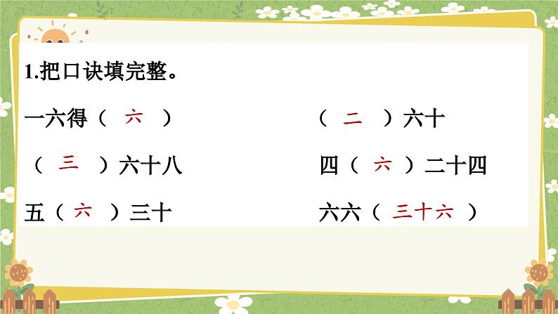 青岛版数学二年级上册 第4单元 凯蒂学艺---表内乘法（二）课件第6页