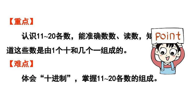 小学数学新人教版一年级上册第四单元11~20的认识第2课时《11~20的认识（1） 》教学课件（2024秋）03