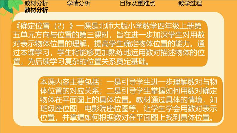 北师大版小学数学四年级上册第五单元《确定位置（2）》说课PPT第3页