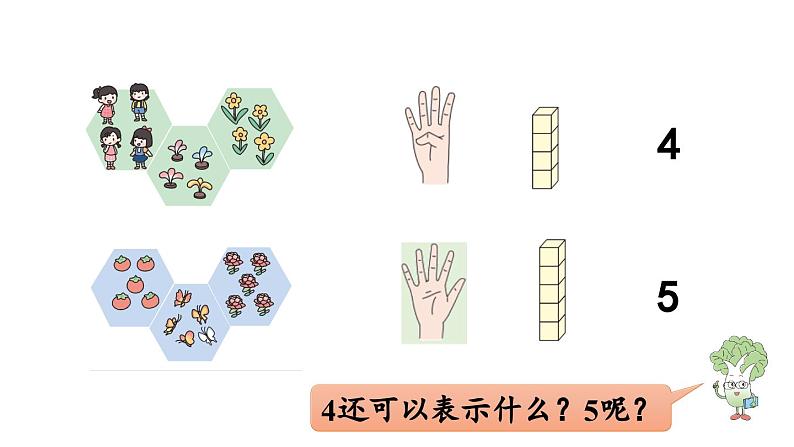 小学数学新苏教版一年级上册第一单元0～5的认识和加减法第2课时《认识4～5》教学课件（2024秋）第6页