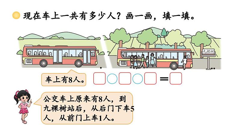 小学数学新北师大版一年级上册第四单元10以内数加与减第5课时《乘车》教学课件（2024秋）2第8页