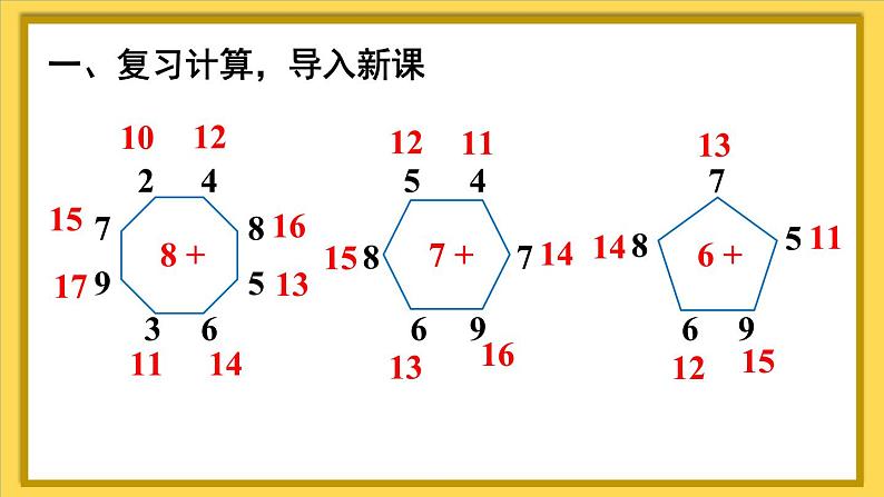 人教版（2024）数学一年级上册 第5单元 第4课时 8、7、6加几（2） PPT课件+教案02