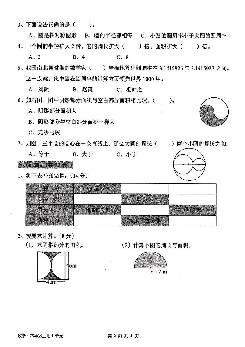 广东省深圳市罗湖区2024-2025学年六年级上学期第一次月考数学试题02