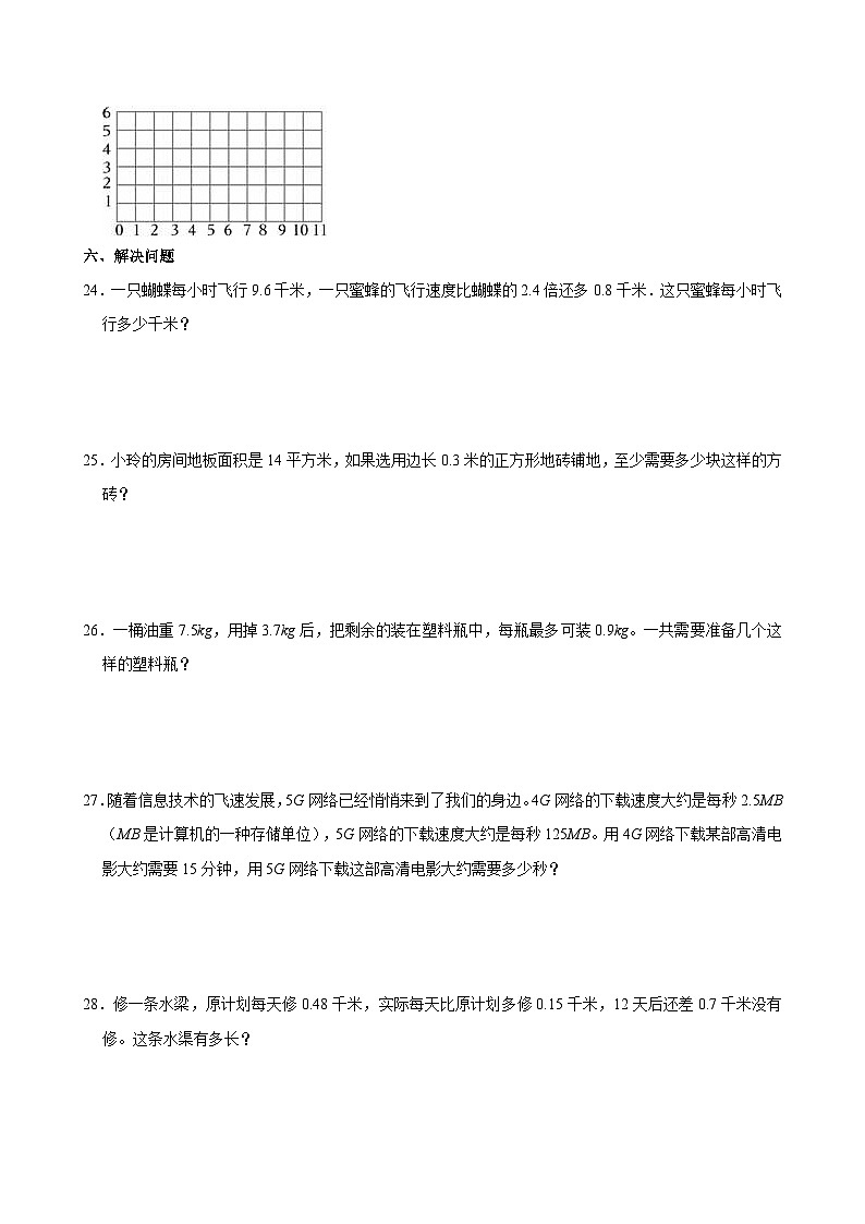 2022-2023学年山东省济南市章丘双语学校五年级（上）段考数学试卷第3页
