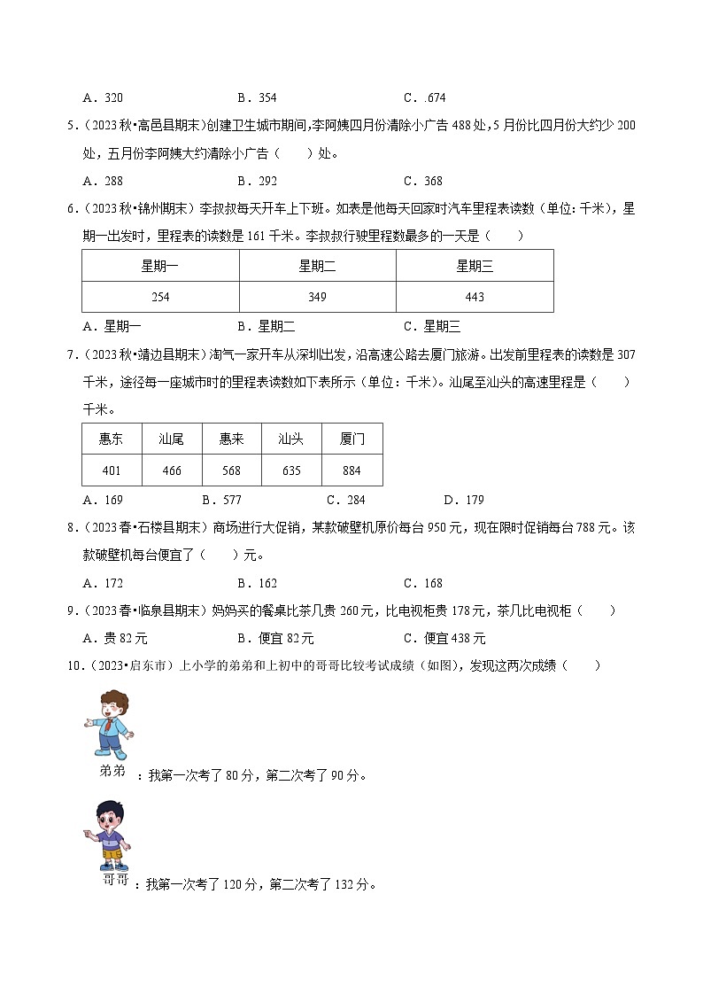 2.2千以内减法（基础练习）2024-2025学年人教版数学三年级上册第2页