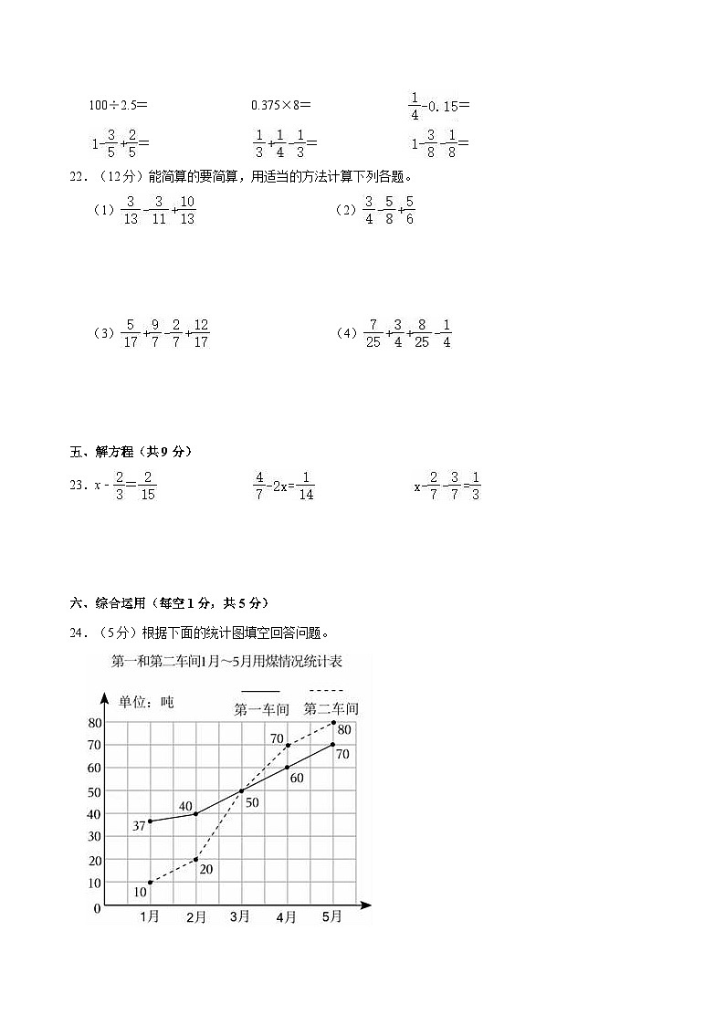 2022-2023学年湖南省常德市安乡县五年级（上）期末数学试卷03