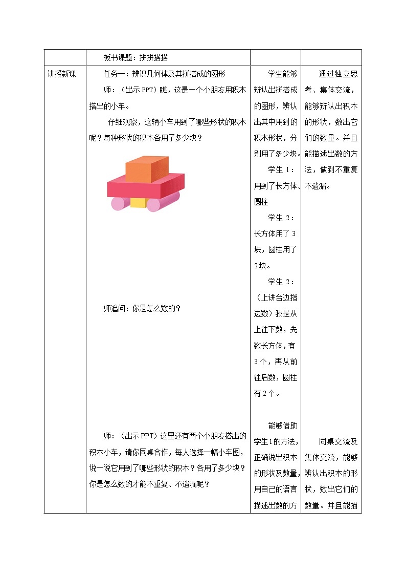 【新教材新课标】苏教版数学一上-数学游戏分享-第3课时《搭搭拼拼》（课件+教案+大单元教学设计）02