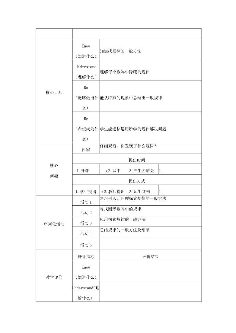 仁寿县汪洋镇八一小学校2024年三年级下册《探索规律》第二课时教学设计02