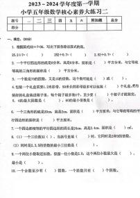 陕西省西安市雁塔区部分学校2023-2024学年五年级上学期期中核心素养大练习数学试题