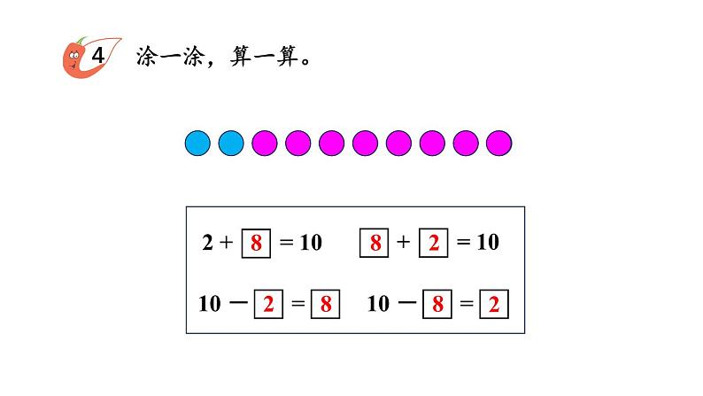 小学数学新西师版一年级上册第四单元第一课认识10~20第二课时《10的分解与组成》教学课件2（2024秋）04