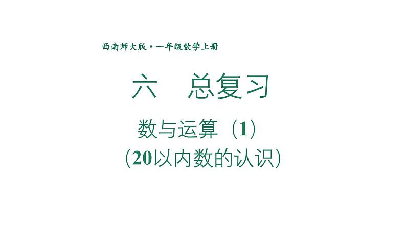 小学数学新西师版一年级上册第六单元总复习第一课时《数与运算(1)(20以内数的认识)》教学课件2（2024秋）01