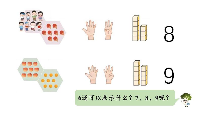 小学数学新苏教版一年级上册第二单元6~9的认识和加减法第一课时《认识6-9》教学课件（2024秋）第7页