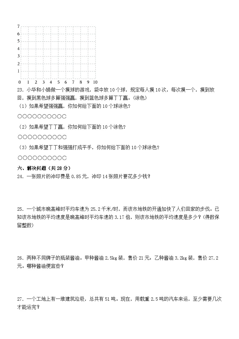 期中试卷（1~4单元）（试题）-2024-2025学年人教版数学五年级上册第3页