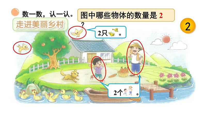 小学数学新北师大版一年级上册第一单元第一课时《走进美丽乡村（1）》教学课件3（2024秋）第5页