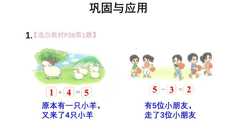 小学数学新北师大版一年级上册第二单元《整理与复习》教学课件3（2024秋）第6页