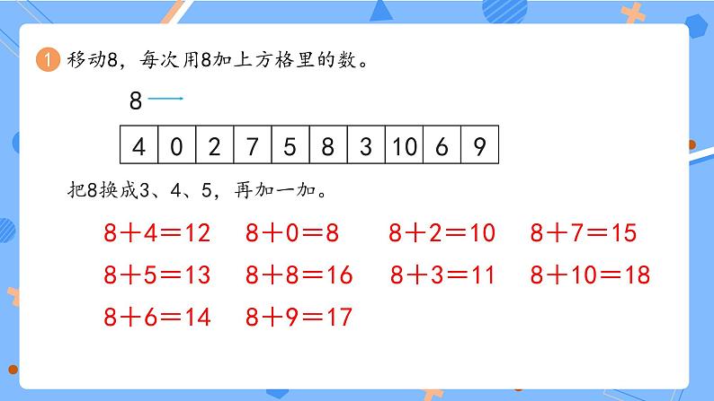 人教版2024一上数学《8、7、6、5、4、3、2加几 P94-95练一练》习题课件第2页