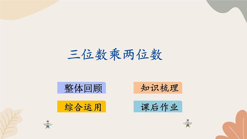 青岛版（六三制）数学四年级上册三 保护大天鹅——三位数乘两位数 复习课件第2页