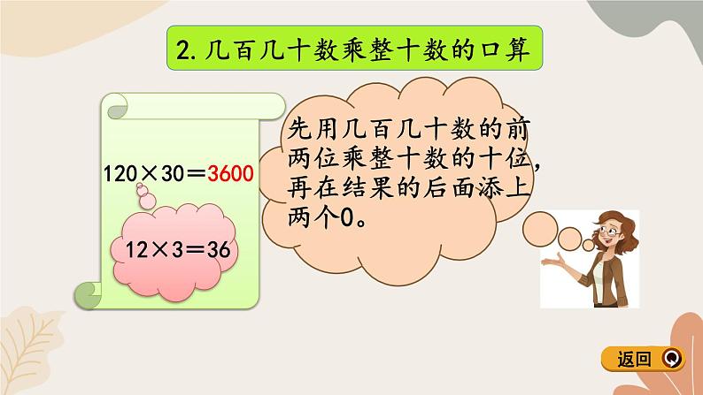 青岛版（六三制）数学四年级上册三 保护大天鹅——三位数乘两位数 复习课件第5页